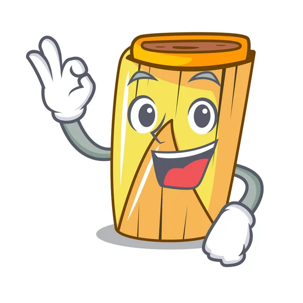 Mısır tamales şekil üzerinde çizgi film vektör çizim Tamam