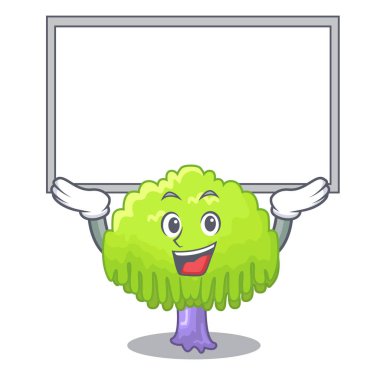 Tahtayı ağlayan söğüt maskot vektör çizim üzerinde izole