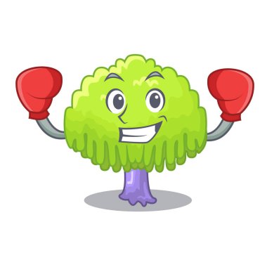 İzole boks ağlayan söğüt maskot vektör çizim üzerinde