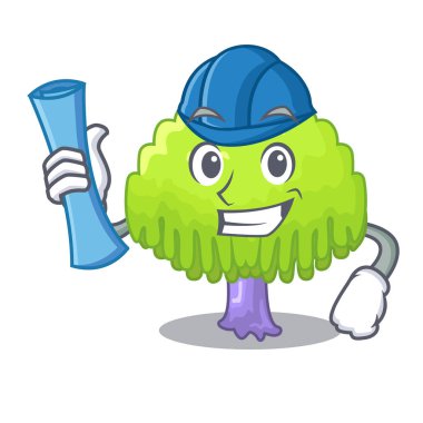 Söğüt ağacı şekil karikatür vektör çizim çizim mimarı