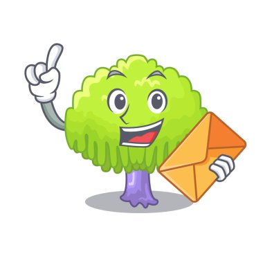 Zarf söğüt ağacı şekil karikatür vektör çizim çizim