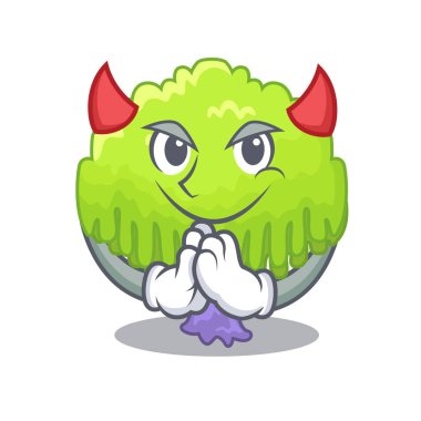 Şeytan yeşil ağaç söğüt üzerinde karakter vektör illustrstion