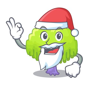 Santa söğüt ağacı dalı çerçeve karikatür vektör çizim için