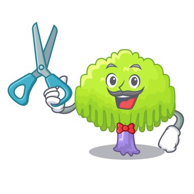 Maskot vektör çizim üzerinde izole ağlayan söğüt berber