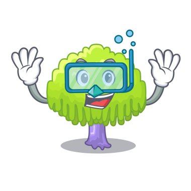 Söğüt ağacı şekil karikatür vektör çizim çizim dalış