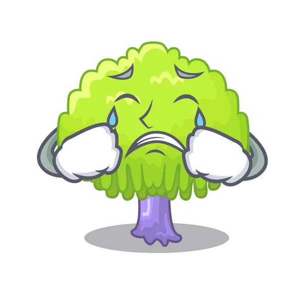 Karakter Vektör Illustrstion Olarak Yeşil Ağaç Söğüt Ağlama — Stok Vektör