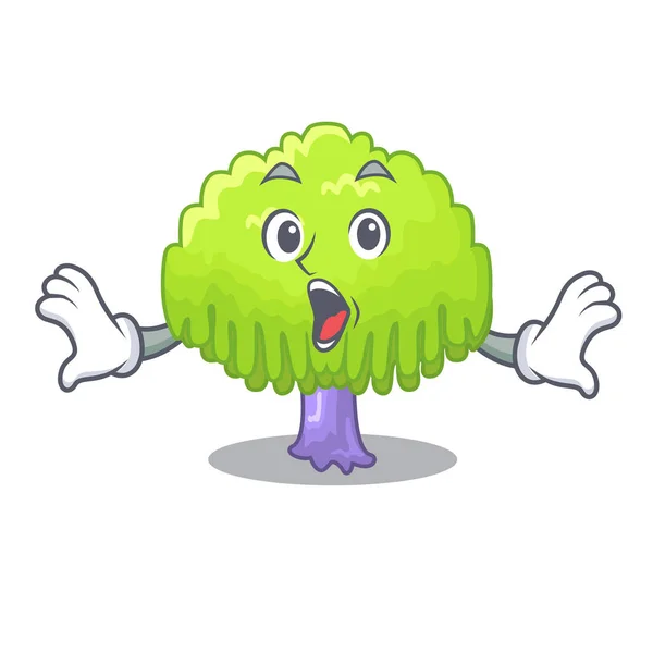 Surprised Green Tree Willow Character Vector Illustrstion — Stock Vector
