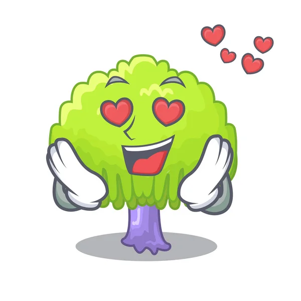 Amore Salice Albero Verde Sul Personaggio Vettoriale Illustrazione — Vettoriale Stock