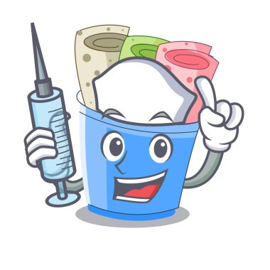 Hemşire dondurma rulo karamel karakter vektör çizim ile