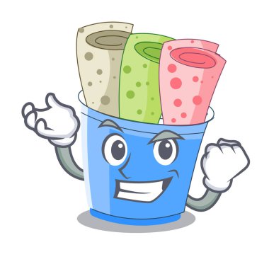 Başarılı dondurma rulo karamel karakter vektör çizim ile