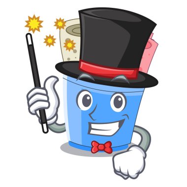 Sihirbaz dondurma rulo küçük derinlik maskot vektör çizim