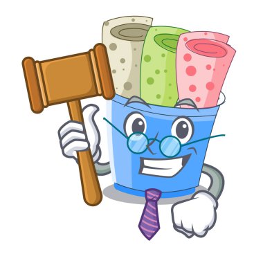 Yargıç dondurma rulo küçük derinlik maskot vektör çizim