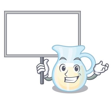 Bir çizgi film vektör çizim kurulu doğal süt kabı getir