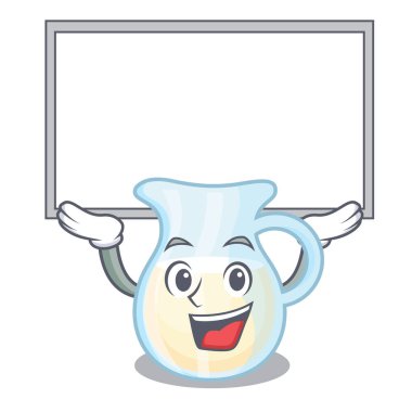 Bir çizgi film vektör çizim kadar Yönetim Kurulu doğal süt sürahi