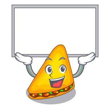 Kadar Yönetim Kurulu quesadilla tavuk ve sos karikatür vektör çizim ile