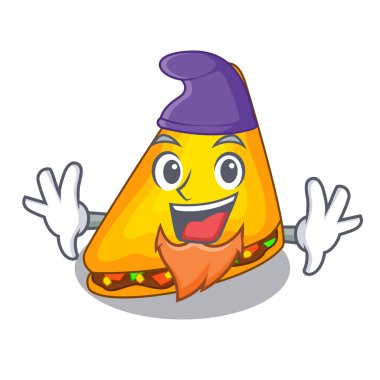 Elf quesadilla tavuk ve sos karikatür vektör çizim ile