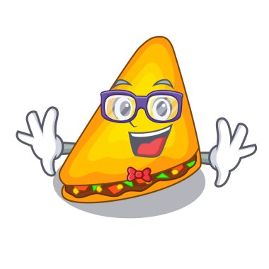 Geek Meksika quesadilla film bir karakter vektör çizim ile