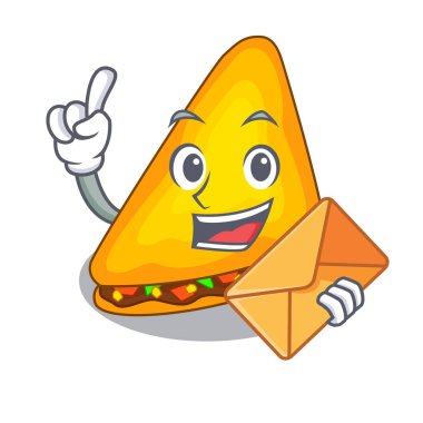 Zarf mexican quesadilla film ile bir karakter vektör çizim ile
