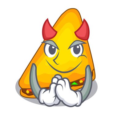 Şeytan quesadilla maskot vektör çizim bir tablo