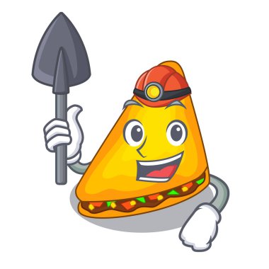 Madenci quesadilla maskot vektör çizim bir tablo