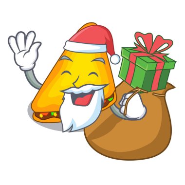 Noel hediye ile bir çizgi film vektör çizim bölümleriyle quesadillas pişmiş