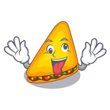 Deli Quesadillas parçaları bir karikatür vektör çizim ile pişmiş
