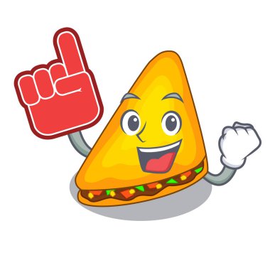 Köpük parmak Quesadillas parçaları bir karikatür vektör çizim ile pişmiş