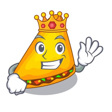 Kral quesadillas parçaları bir karikatür vektör çizim ile pişmiş