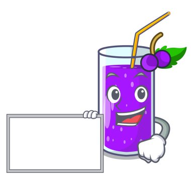 Çizgi film vektör çizim ile Yönetim Kurulu üzüm suyu ile şişelenmiş