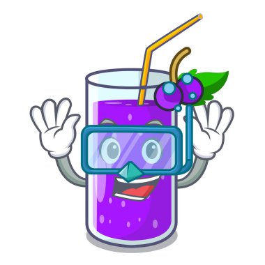 Karakter tablo vektör çizim dalış cam üzüm suyu