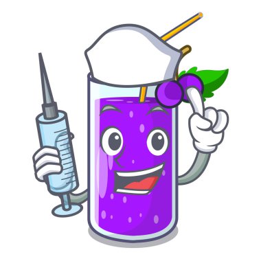 Karakter tablo vektör çizim hemşire cam üzüm suyu