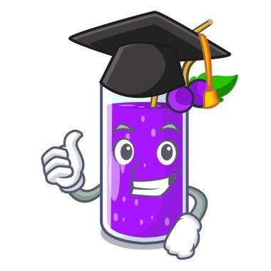 Mezuniyet cam üzüm suyu karakter tablo vektör çizim