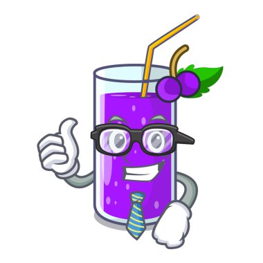 İşadamı cam üzüm suyu karakter tablo vektör çizim