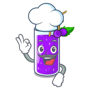 Karakter tablo vektör çizim Şef cam üzüm suyu