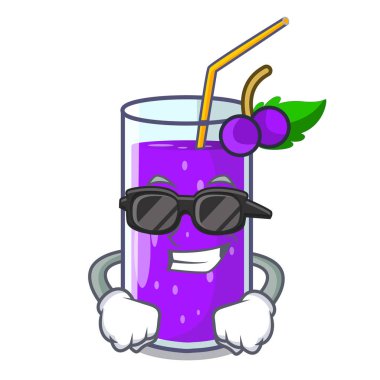 Karakter tablo vektör çizim süper cool cam üzüm suyu