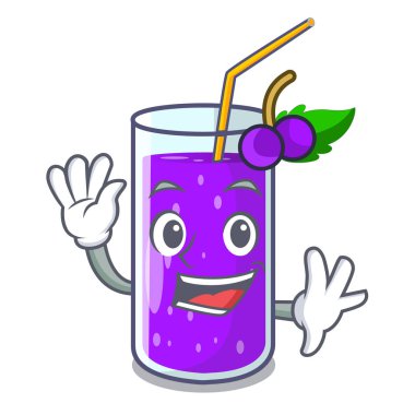 Cam üzüm suyu karakter tablo vektör çizim üzerinde sallayarak