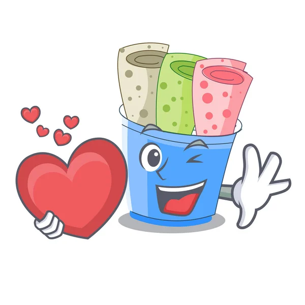 Con Rollos Helado Corazón Tazas Ilustración Vectorial Dibujos Animados — Vector de stock