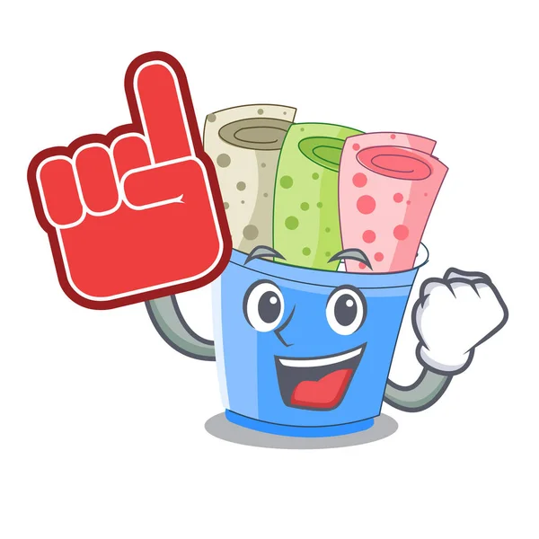 Foam Finger Ice Cream Roll Small Depth Mascot Vector Illustration — Stock Vector