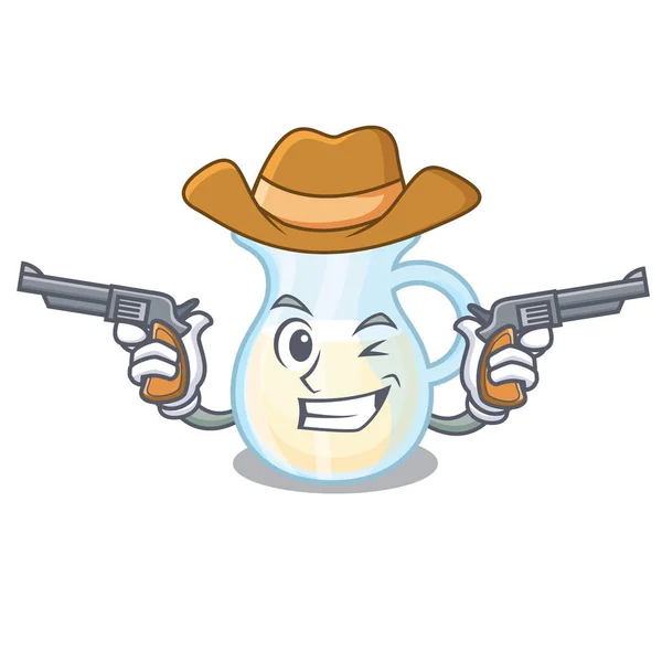 Cowboy Natuurlijke Melkkannetje Een Cartoon Vectorillustratie — Stockvector