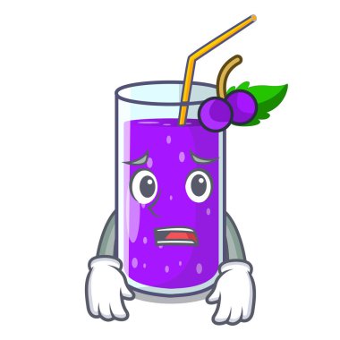 Yazık ki üzüm suyu cam bir maskot vektör çizim