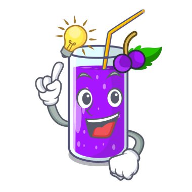 Etiket karikatür vektör çizim ile bir fikir üzüm suyu var.