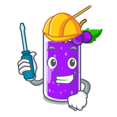 Otomotiv üzüm suyu şişe etiket karikatür vektör çizim ile