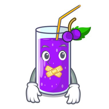 Sessiz üzüm suyu şişe etiket karikatür vektör çizim ile