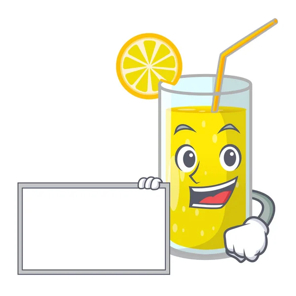 Avec Planche Verre Jus Citron Sur Illustration Vectorielle Forme Dessin — Image vectorielle