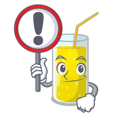 İşareti limon suyu camına çizgi film şekil vektör çizim ile