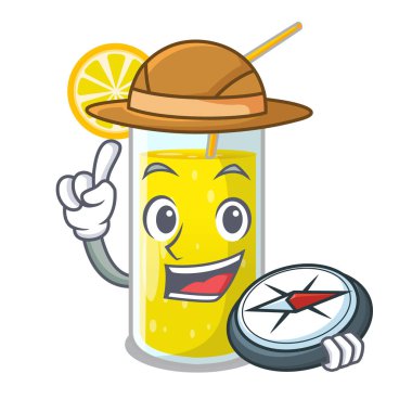 Karakter tablo vektör çizim Gezgini limon suyu cam