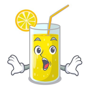 Limon suyu cam karakter tablo vektör çizim üzerinde şaşırttı