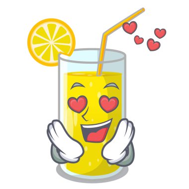 Aşk limon suyu camına karakter tablo vektör çizim içinde