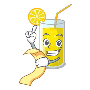 Menü limon suyu camına karakter tablo vektör çizim ile