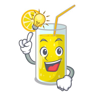 Bir fikrim var taze limon suyu glas karikatür illüstrasyon vektör